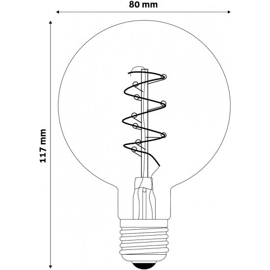 Avide LED Soft Filament G80 5W E27 360° Θερμό 2700K