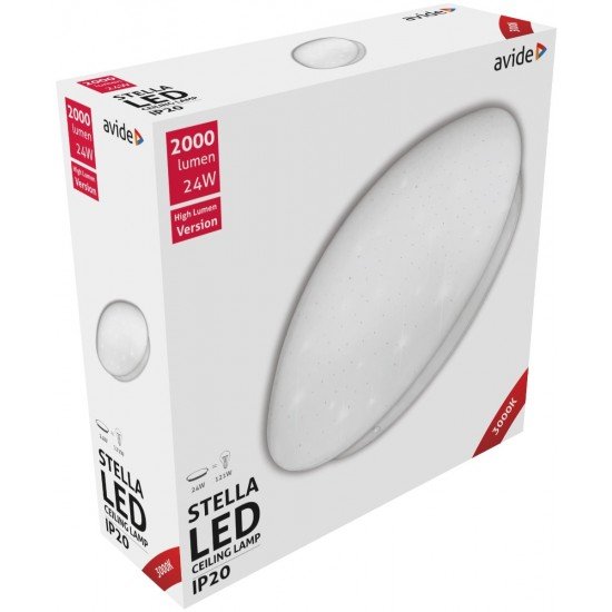 Avide LED Μοντέρνα Πλαφονιέρα Οροφής Stella (Starry) 24W 380*110.0mm Θερμό 3000K