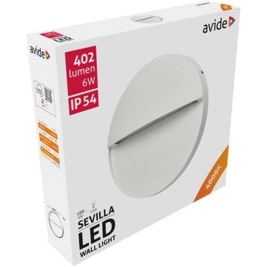 Avide Εξωτερικό Φώς Σκάλας Sevilla LED 6W Λευκό 4000K IP54 16cm
