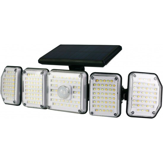 Entac Ηλιακός Προβολέας Τοίχου 2.5W SMD CCT 5 Κεφαλές Φωτοκύτταρο και Τηλεχειριστήριο