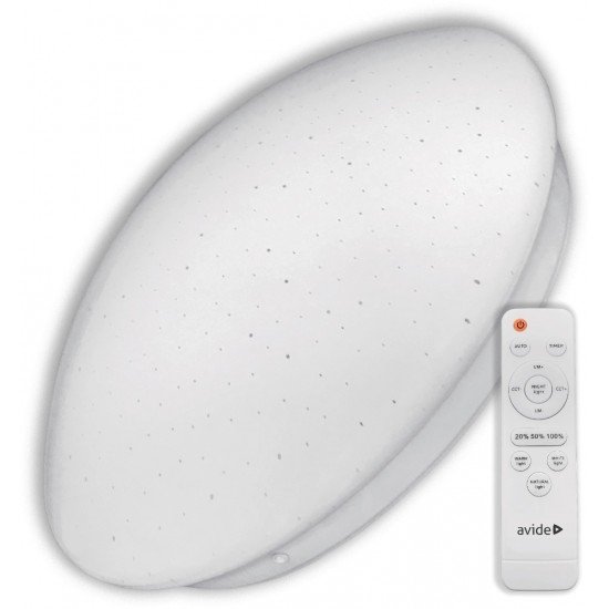 Avide LED Μοντέρνα Πλαφονιέρα Οροφής Stella-CCT 80W (40+40) με Τηλεχειριστήριο