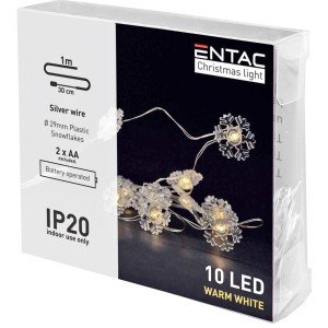 Entac Χριστουγεννιάτικα Εσωτερικά Πλαστικές Νιφάδες 10 LED Θερμό 1μ (2xAA Δεν περιλαμβ.) Entac Χριστουγεννιάτικα Εσωτερικά Πλαστικές Νιφάδες 10 LED Θερμό 1μ (2xAA Δεν περιλαμβ.)