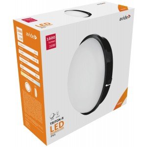 Avide Στεγανή Πλαφονιέρα Οροφής Στρογγυλό (Triton-R) IP65 20W Λευκό 4000K Μαύρο Avide Στεγανή Πλαφονιέρα Οροφής Στρογγυλό (Triton-R) IP65 20W Λευκό 4000K Μαύρο