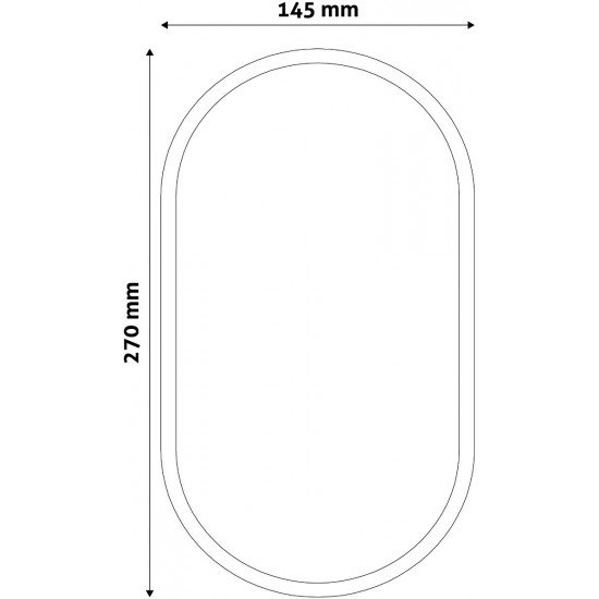 Avide Στεγανή Πλαφονιέρα Οροφής Οβάλ (Triton-O) IP65 20W Λευκό 4000K Μαύρο