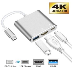 Μετατροπέας USB Type C σε 4K HDMI + USB3.0 + PD Μετατροπέας USB Type C σε 4K HDMI + USB3.0 + PD