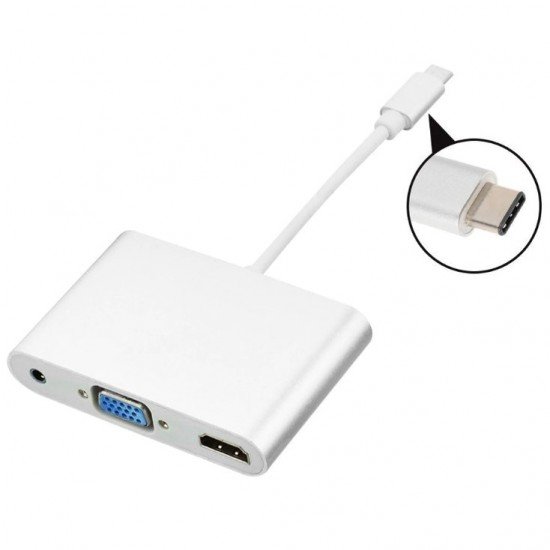 Μετατροπέας USB Type C σε 4K HDMI + VGA + Audio