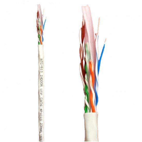 ATC Στροφείο Δικτύου ATC-613 UTP CAT6 305m Γκρί Εσωτερικό