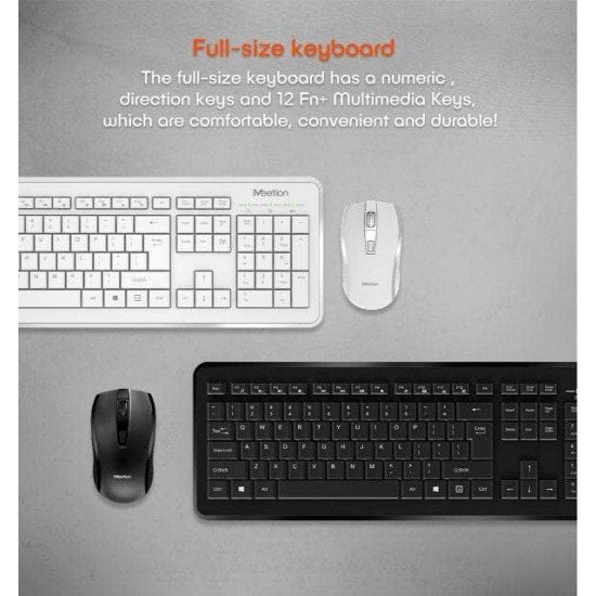 Meetion MT-C4120 LITTLE  2.4G Ασύρματο Combo Λευκό