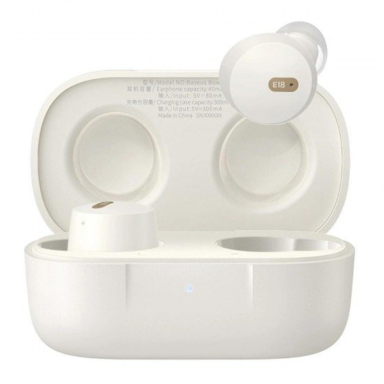 Baseus Bowie E18 In-ear Bluetooth Handsfree Ακουστικά Λευκό (A00023800223-00)