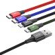 BASEUS Cable 4 in 1, USB-A to Lightning+2xUSB Type-C+Micro USB, 1.2 m, 3.5A, Fast (2x Type-C), CA1T4-B01 /black/