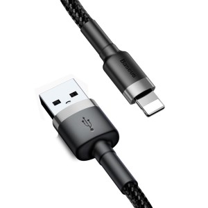 Baseus Cafule USB - Lightning cable 0.5 m 2.4A gray and black Baseus Cafule USB - Lightning cable 0.5 m 2.4A gray and black