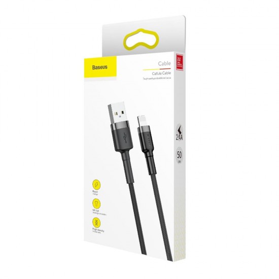 Baseus Cafule USB - Lightning cable 0.5 m 2.4A gray and black