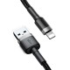 Baseus CALKLF-BG1 Cafule USB Lightning Καλώδιο 2,4A 1m Γκρι & Μαύρο