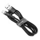 Baseus CALKLF-BG1 Cafule USB Lightning Καλώδιο 2,4A 1m Γκρι & Μαύρο