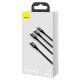 Baseus Rapid Series 3-in-1 cable USB-C For M+L+T 20W 1.5m Black (CAMLT-SC01)