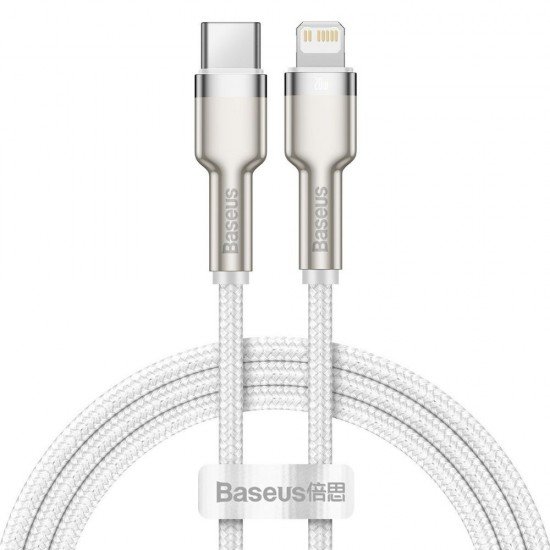 Baseus Cafule Braided USB-C to Lightning Cable 20W White1m (CATLJK-A02)