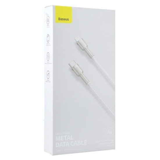 Baseus Cafule Braided USB-C to Lightning Cable 20W White1m (CATLJK-A02)