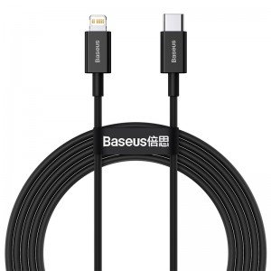 Baseus Superior PD USB-C - Lightning Cable 2.0m Black 20W (CATLYS-C01) Baseus Superior PD USB-C - Lightning Cable 2.0m Black 20W (CATLYS-C01)