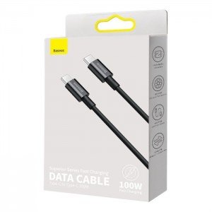 Baseus Superior Charging Data Cable 100W (CATYS-C01) Καλώδιο Φόρτισης 5A Type-C to Type-C 2m Black