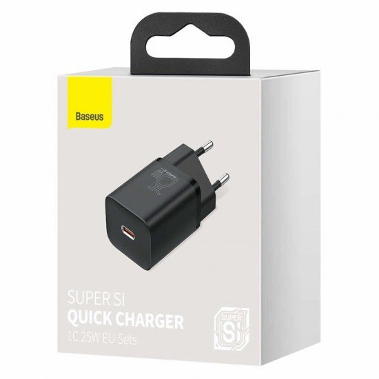 BASEUS 220V 25W, USB-C, Super Si, black - CCSP020101