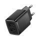 Baseus Compact 2 x USB wall charger, black, 10.5W