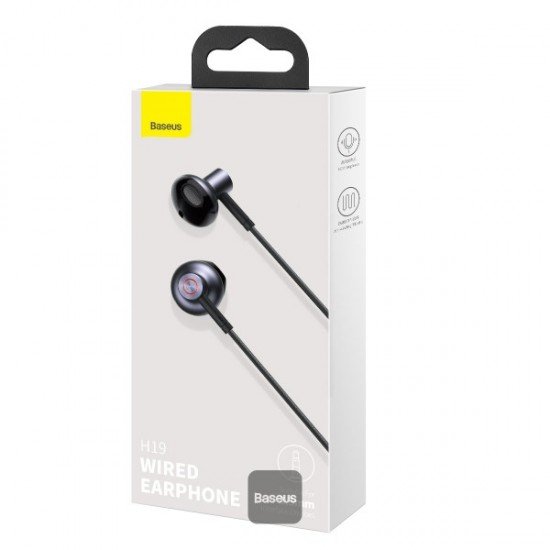 Baseus Encok 3.5mm Wired Earphone H19 Black (NGH19-01)
