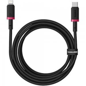 BASEUS DURA SERIES, ΚΑΛΩΔΙΟ ΓΡΗΓΟΡΗΣ ΦΟΡΤΙΣΗΣ, TYPE-C ΣΕ LIGHTNING, 20W, 2m, ΚΟΚΚΙΝΟ-ΜΑΥΡΟ