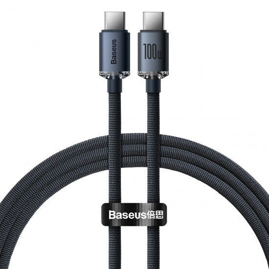 BASEUS Cable Type-C - Type-C, 1.2m, 100W, Crystal Shine (CAJY000601) /black