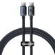 BASEUS Cable Type-C - Type-C, 1.2m, 100W, Crystal Shine (CAJY000601) /black