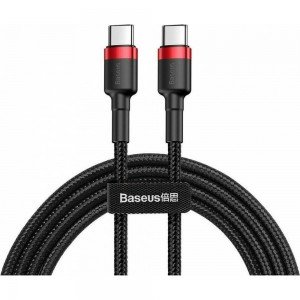 BASEUS CAFULE ΚΑΛΩΔΙΟ ΦΟΡΤΙΣΗΣ, PD 2.0 TYPE-C, 3A,60W, 2M, ΚΟΚΚΙΝΟ, ΜΑΥΡΟ