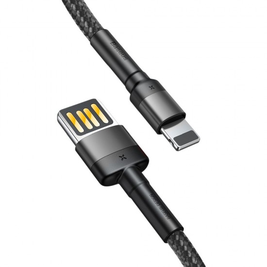 Baseus CALKLF-BG1 Cafule USB Lightning Καλώδιο 1,5A 2m Γκρι & Μαύρο