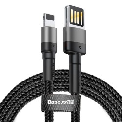 BASEUS CABLE CAFULE FOR IPHONE LIGHTNING 8-PIN 2,4A 1M GREY+BLACK CALKLF-GG1