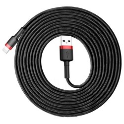 BASEUS CABLE CAFULE USB FOR IPHONE LIGHTNING 8-PIN 2A 3M RED-BLACK CALKLF-R91