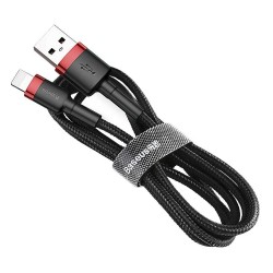BASEUS CABLE CAFULE USB FOR IPHONE LIGHTNING 8-PIN 2A 3M RED-BLACK CALKLF-R91