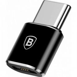 BASEUS CAMOTG-01 ADAPTER MICRO USB FEMALE TO USB TYPE C MALE BLACK