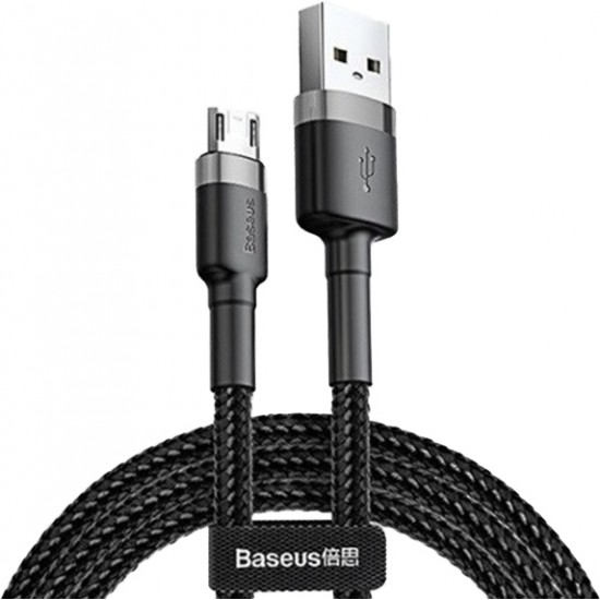BASEUS ΚΑΛΩΔΙΟ BRAIDED USB 2.0 ΣΕ MICRO USB QC  BLACK / GREY 2M (CAMKLF-CG1)