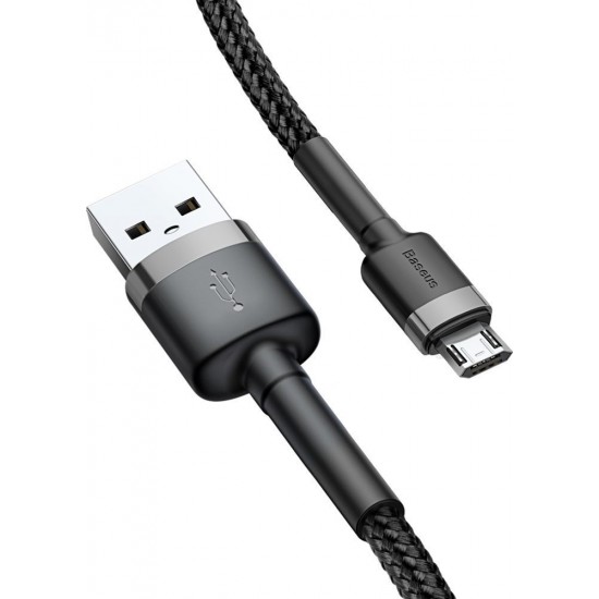 BASEUS ΚΑΛΩΔΙΟ BRAIDED USB 2.0 ΣΕ MICRO USB QC  BLACK / GREY 2M (CAMKLF-CG1)