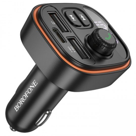 Borofone BC59 Heroic MP3 FM Transmitter, Bluetooth - 2xUSB + Type C - black