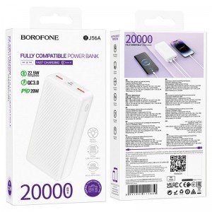Borofone BJ56A Power Bank 20000mAh 22.5W Ασπρο