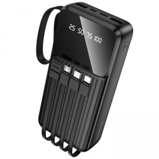 Borofone Power Bank 20000mAh BJ76A Smart - 2xUSB - with Type C, Lightning and Micro USB cables black
