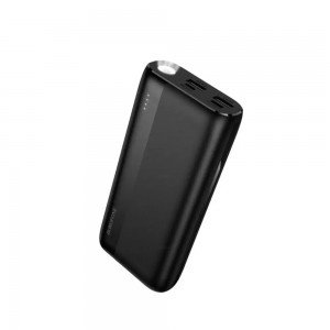Borofone BJ86 Power Bank 20000mAh 5V/2A με 4 Θύρες 1xUSB-C, 2xUSB-A, 1xMicroUSB LED Ένδειξη Μπαταρίας και Φακό Μαύρο