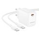 Borofone BN26 Φορτιστής Ταξιδίου Fuente Mini Size GaN USB-C PD20W + Καλώδιο Φόρτισης USB-C σε USB-C Λευκός