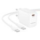 Borofone BN28 Φορτιστής Ταξιδίου Fuente GaN USB-C PD30W Mini Size + Καλώδιο Φόρτισης USB-C σε USB-C Λευκός