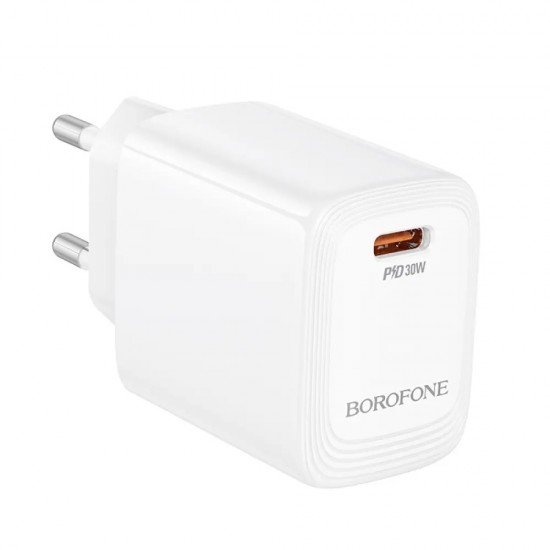 Borofone BN28 Φορτιστής Ταξιδίου Mini Size Fuente GaN USB-C PD30W Λευκός