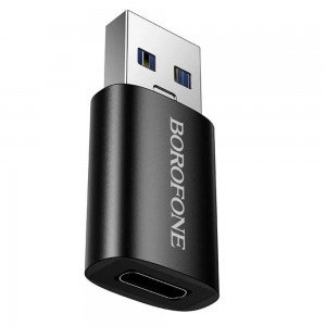 Borofone BV26B Αντάπτορας USB-C σε USB-A USB3.0 Υποστηρίζει Γρήγορη Φόρτιση Μαύρος