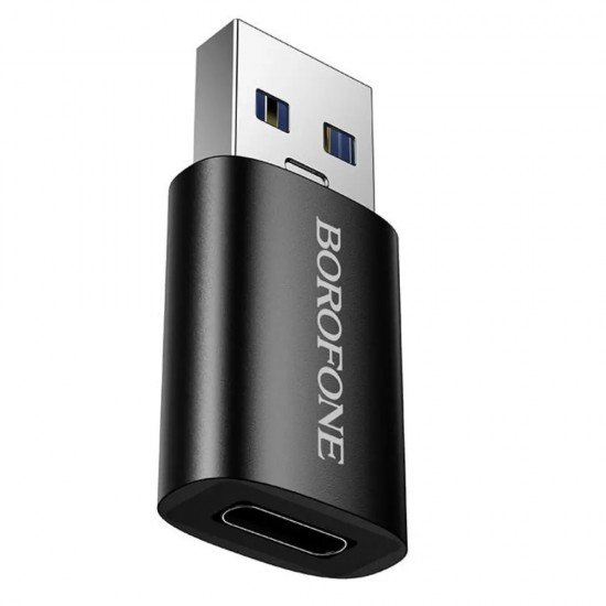 Borofone BV26B Αντάπτορας USB-C σε USB-A USB3.0 Υποστηρίζει Γρήγορη Φόρτιση Μαύρος