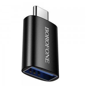 Borofone BV26C Αντάπτορας USB-A σε USB-C USB3.0 Μαύρος