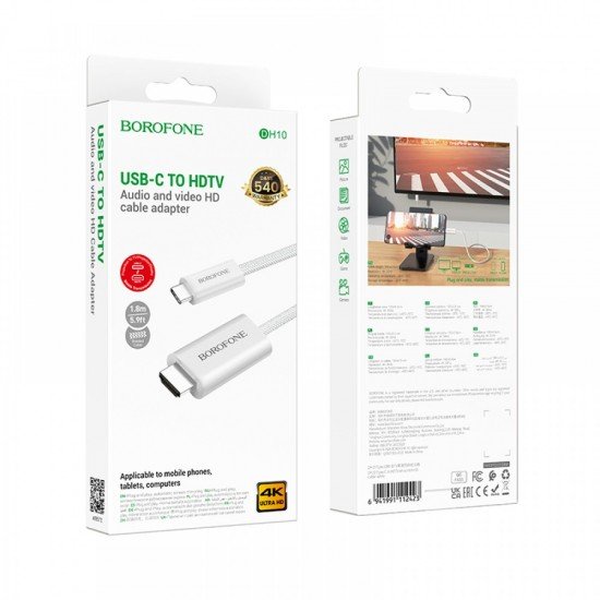 Borofone DH10 Cable Adapter USB-C to HDTV 1.8M white