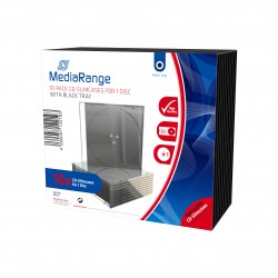 MediaRange CD Slimcase for 1 Disc 5.2mm Black Tray (10 Pack) (MRBOX32)