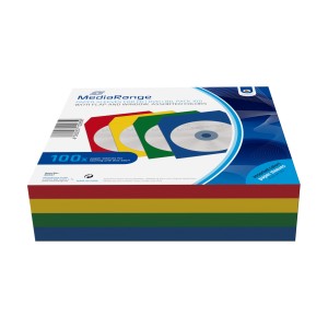 MediaRange Paper Sleeves for 1 Disc Assorted Colours 100 Pack (MRBOX67) MediaRange Paper Sleeves for 1 Disc Assorted Colours 100 Pack (MRBOX67)
